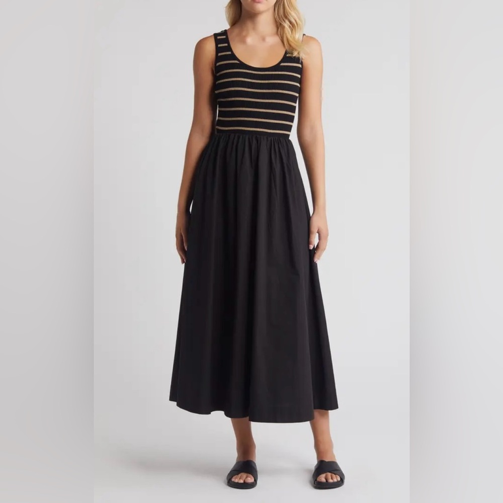 Anthropologie Moon River TWOFER Striped Dress Mixed Media size M NWOT